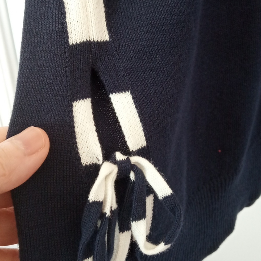 Crown & Ivy Short Sleeve Colorblock Knit Sweater XL Pink Navy NWT - Picture 7 of 11